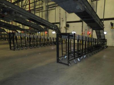 (2) BEST FLEX FLEXIBLE PORTABLE CONVEYOR 24" WIDE WITH 17 LEGS